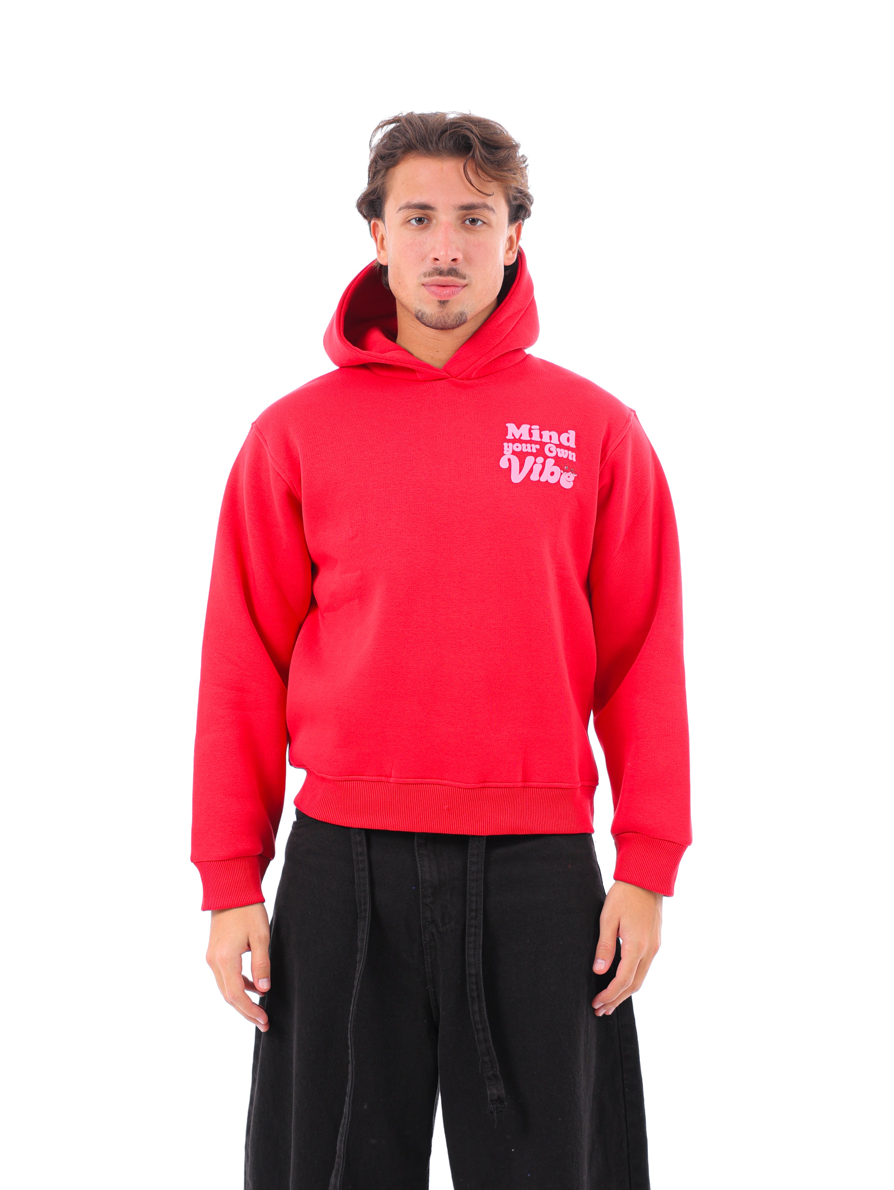 Mind The Vibe Printed Oversized Hoodie