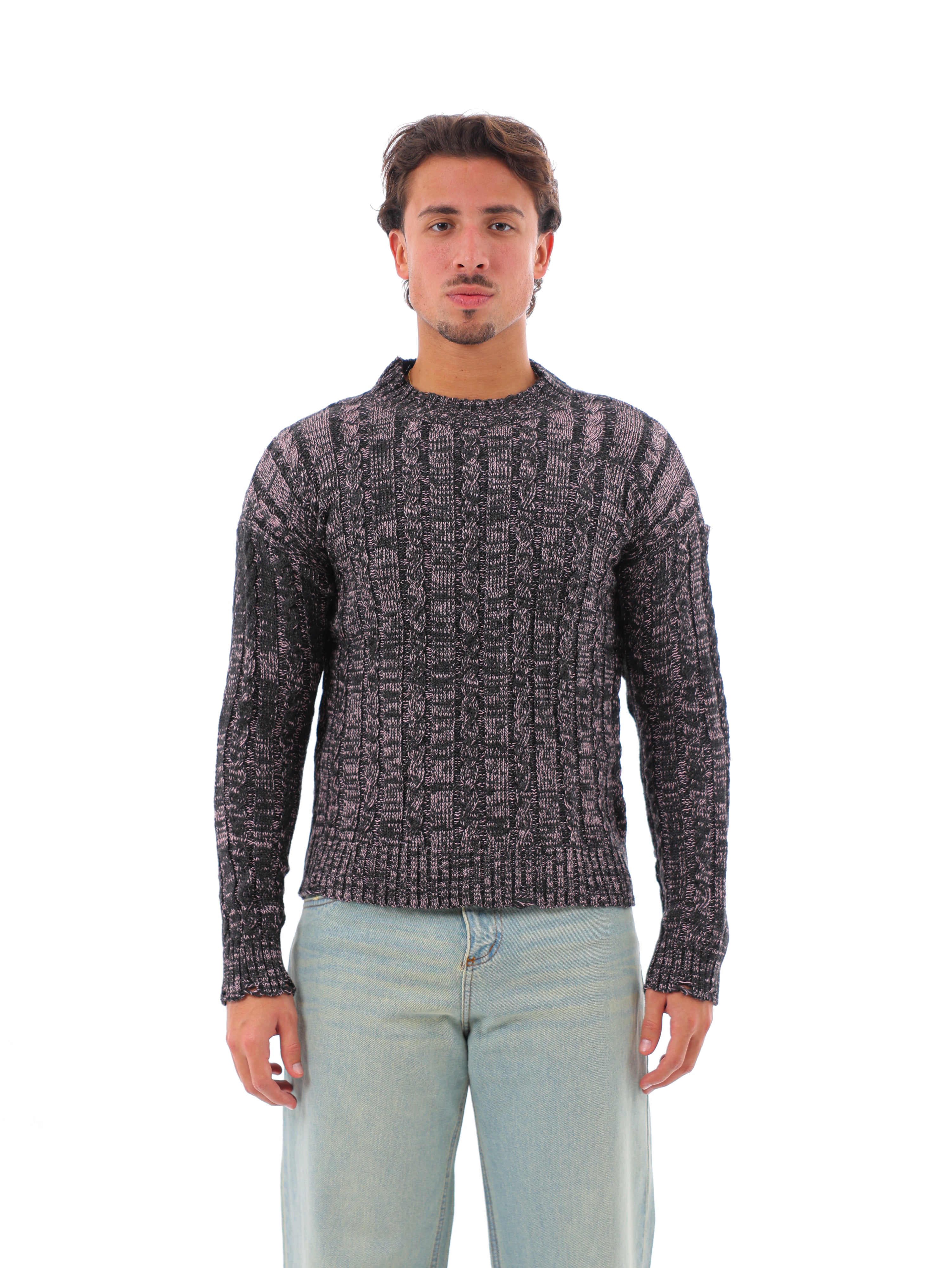 Grandpa Knitted Cable Crewneck