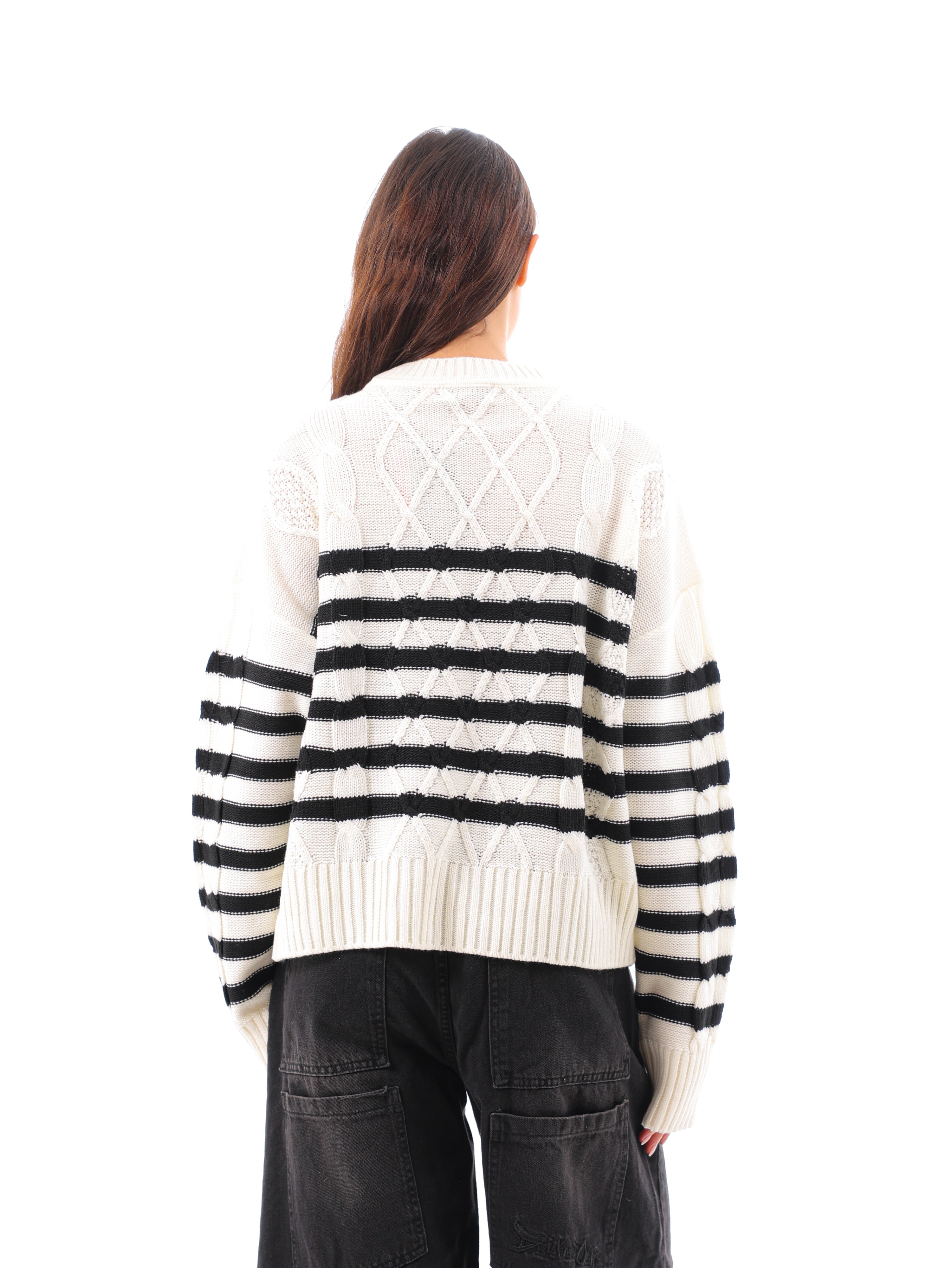 Striped Cable Pullover