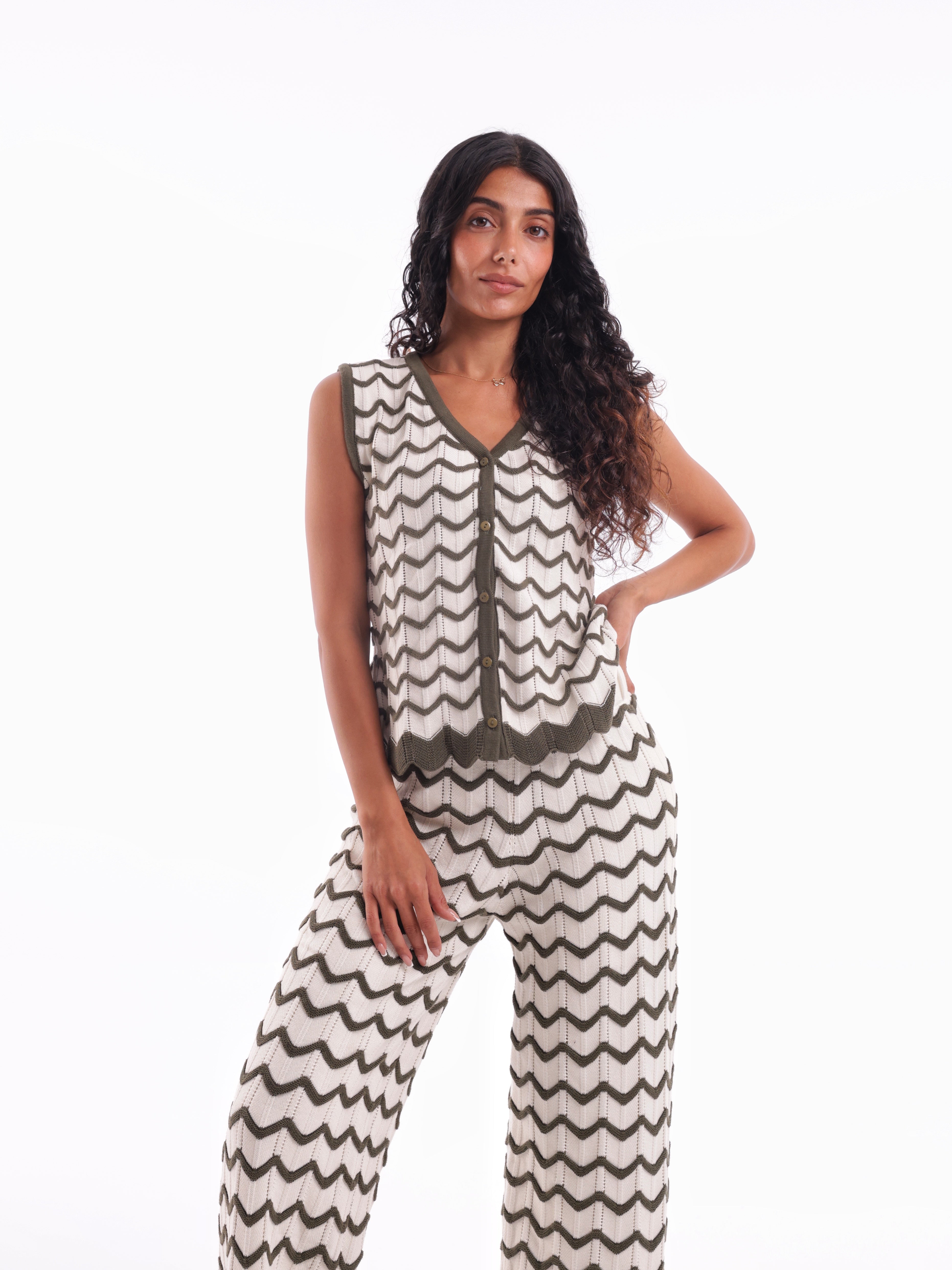 ZigZag Knit Vest Set