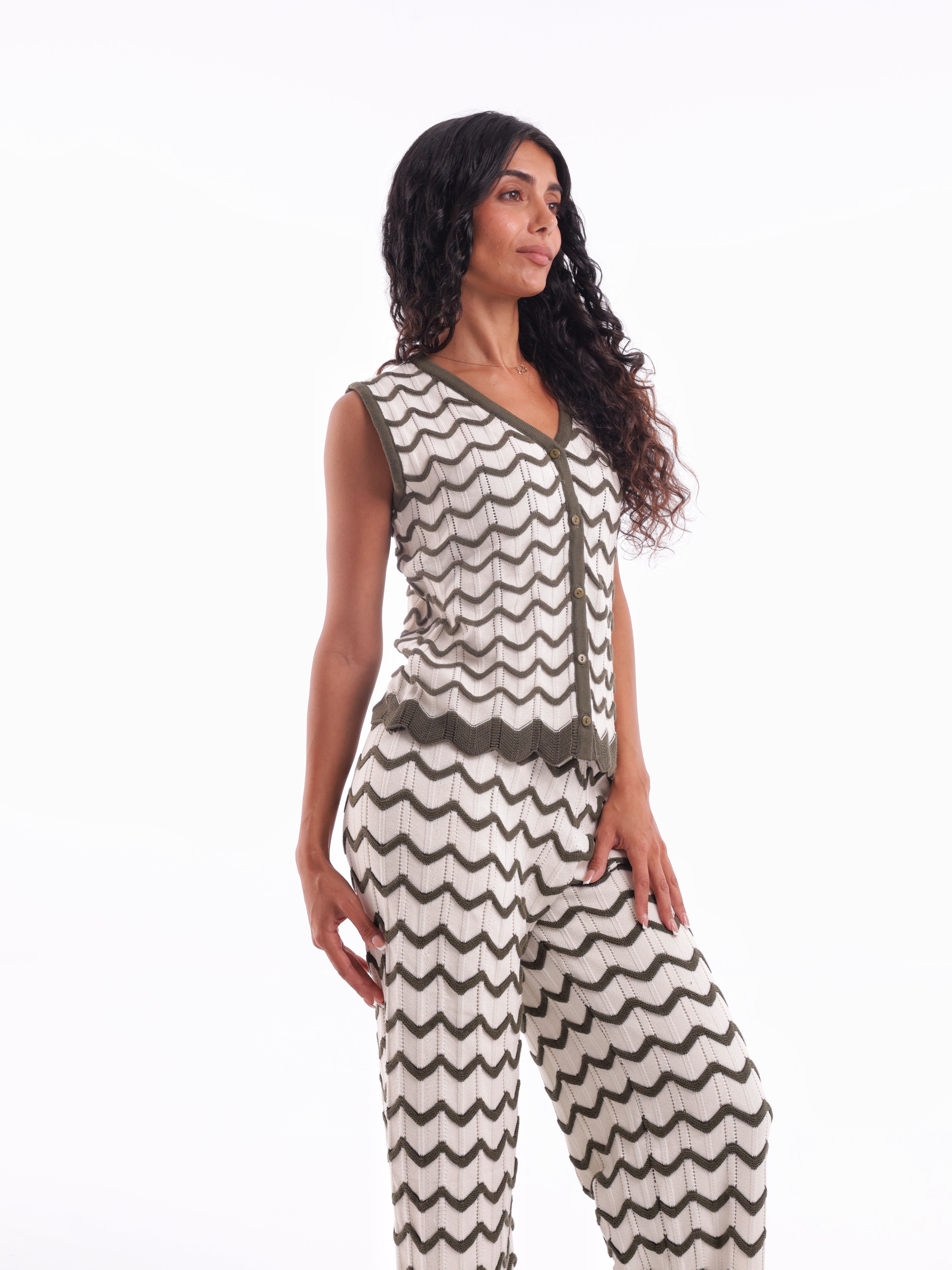 ZigZag Knit Vest Set
