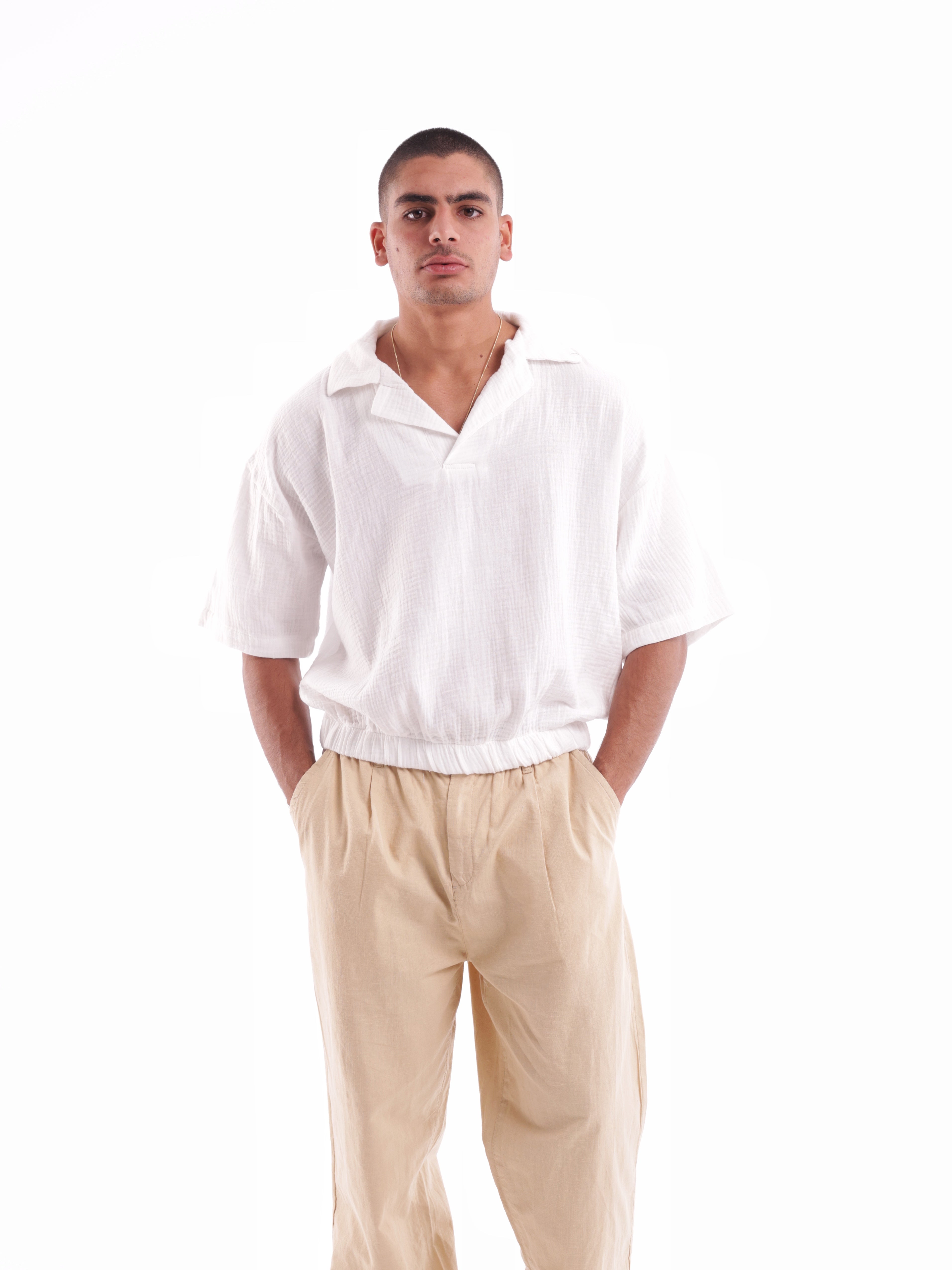 Crinkle Polo Shirt