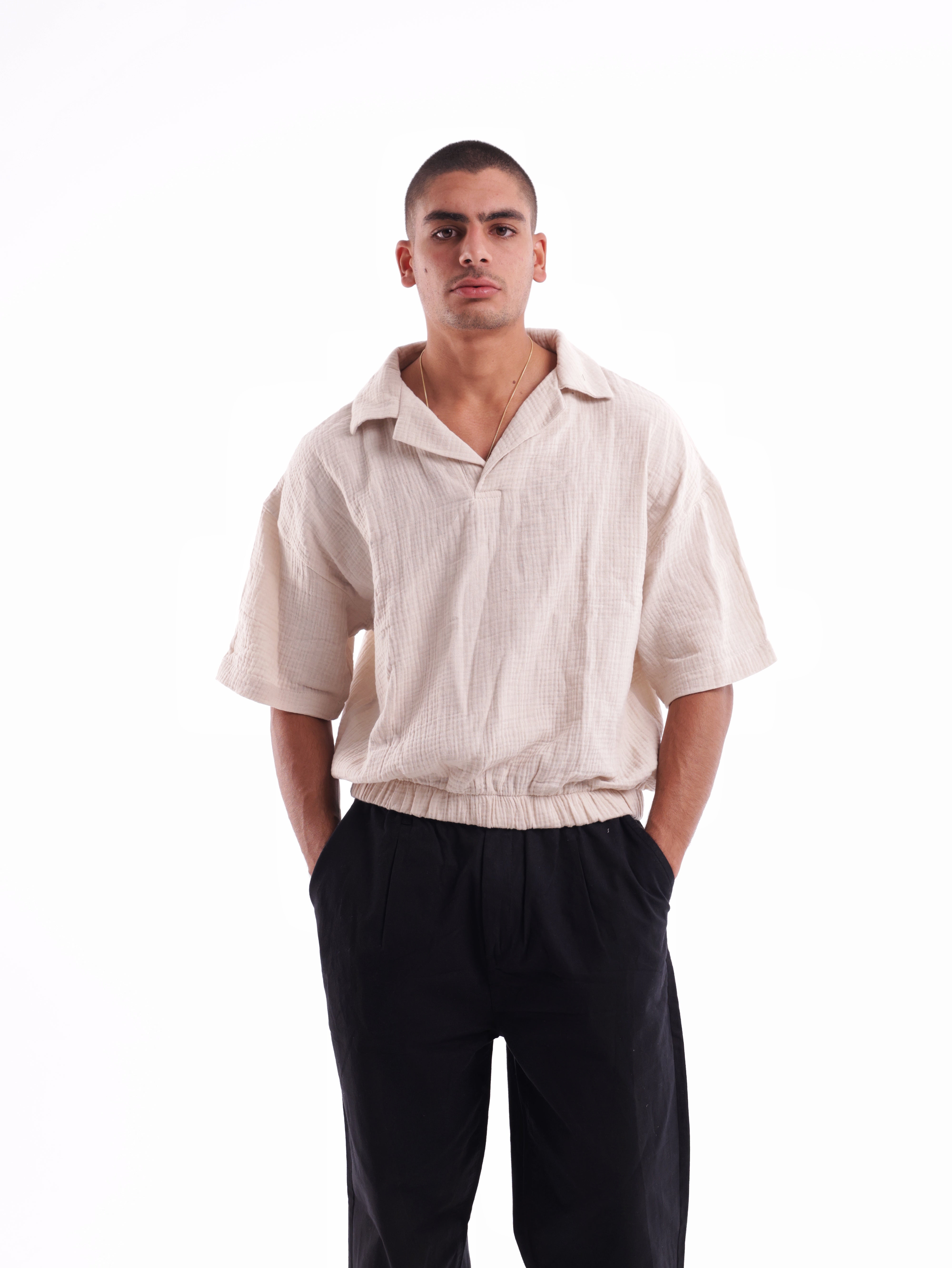 Crinkle Polo Shirt