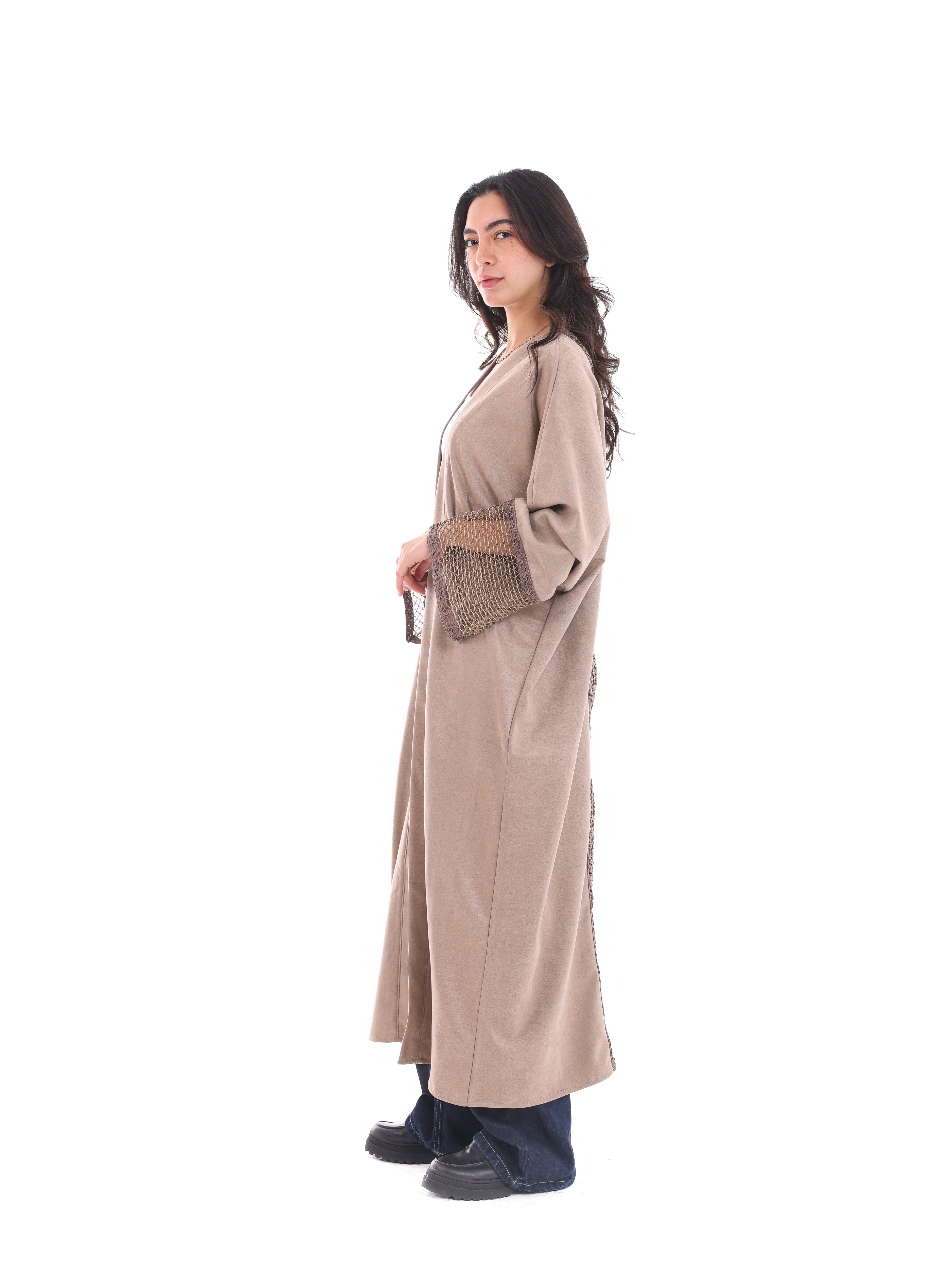 Suede Mesh Kaftan