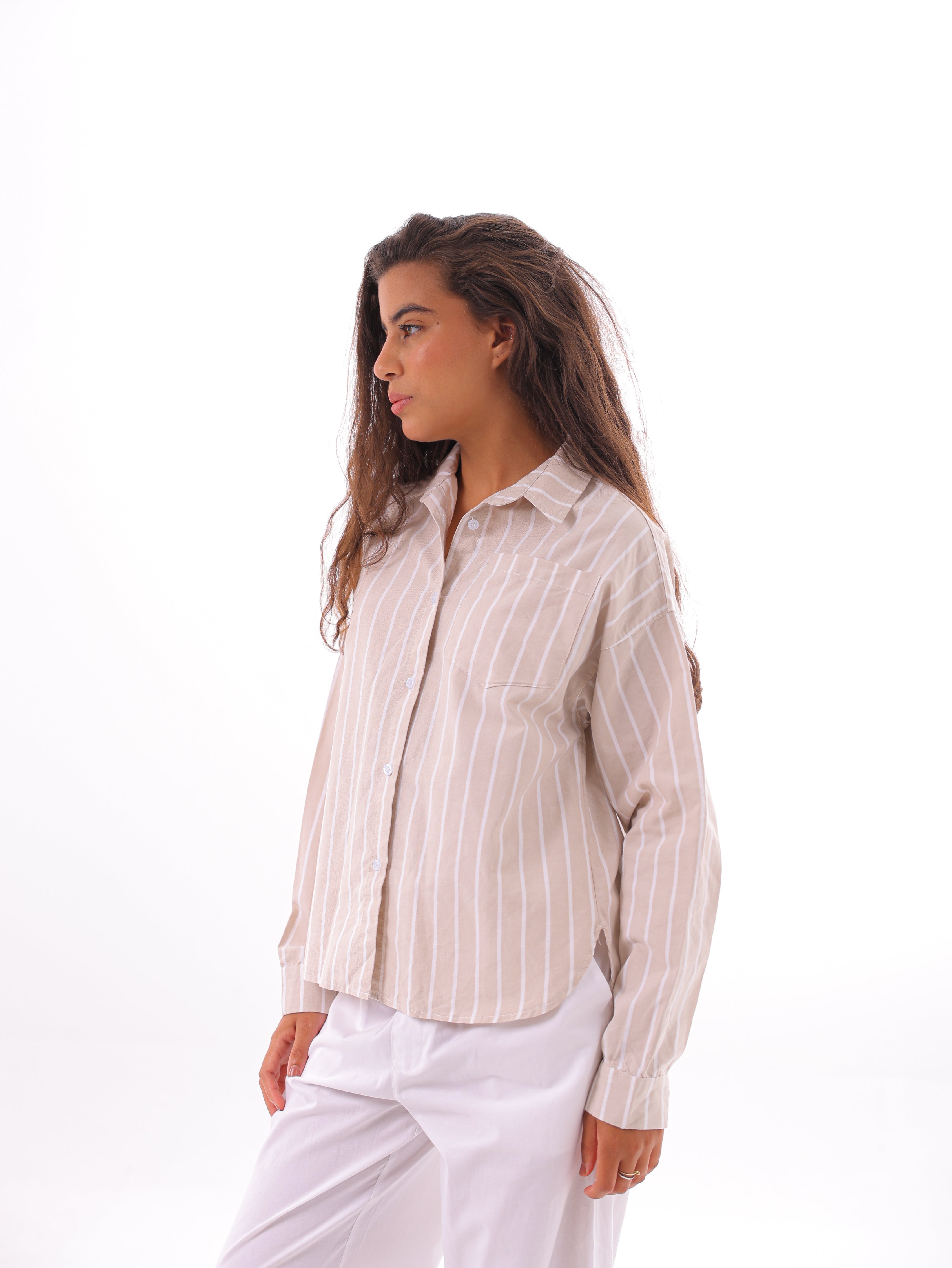 Striped Oxford Basic Blouse