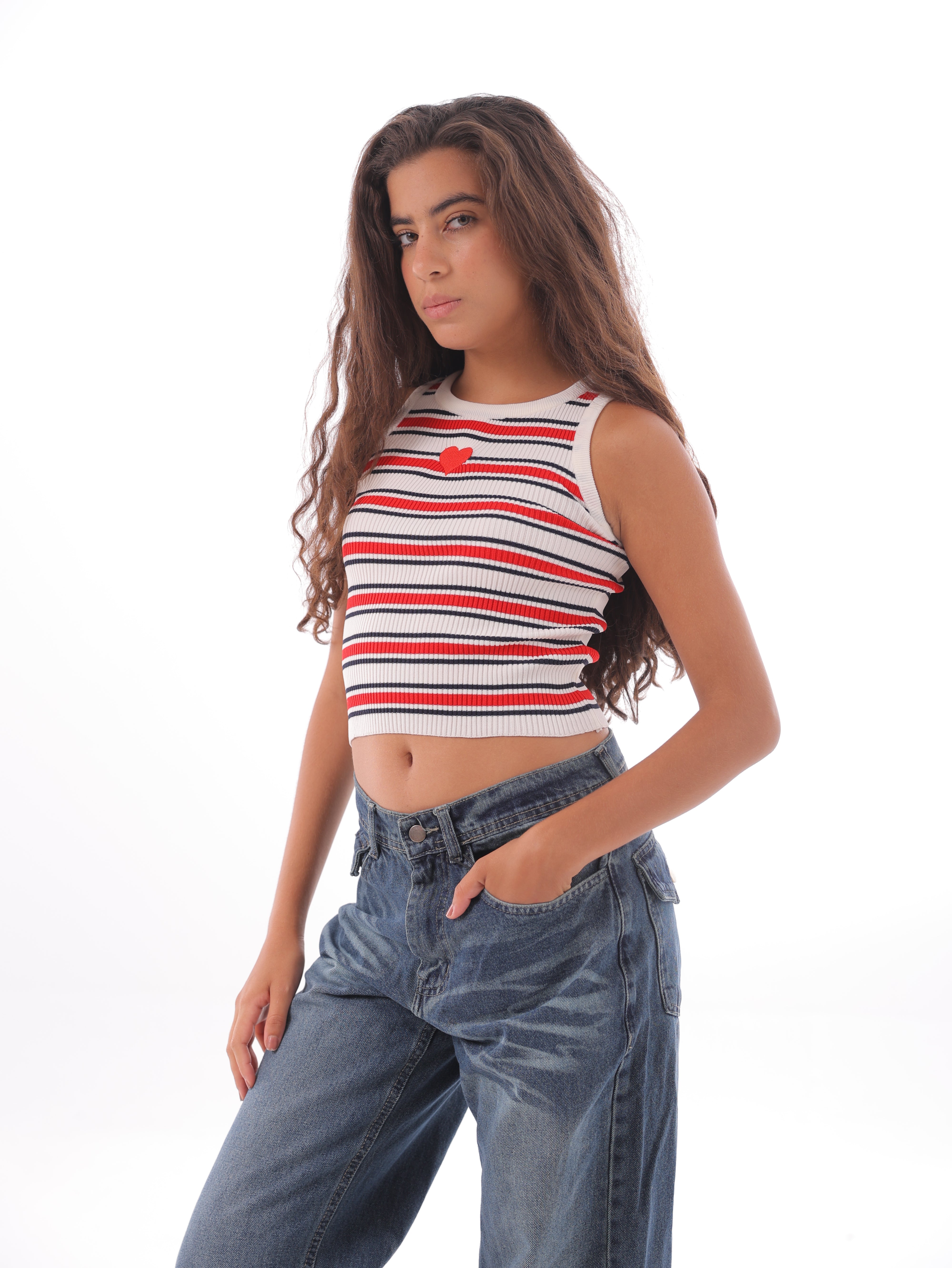 Stripes Heart Top