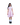 Woman wearing a pink outfit on a white background