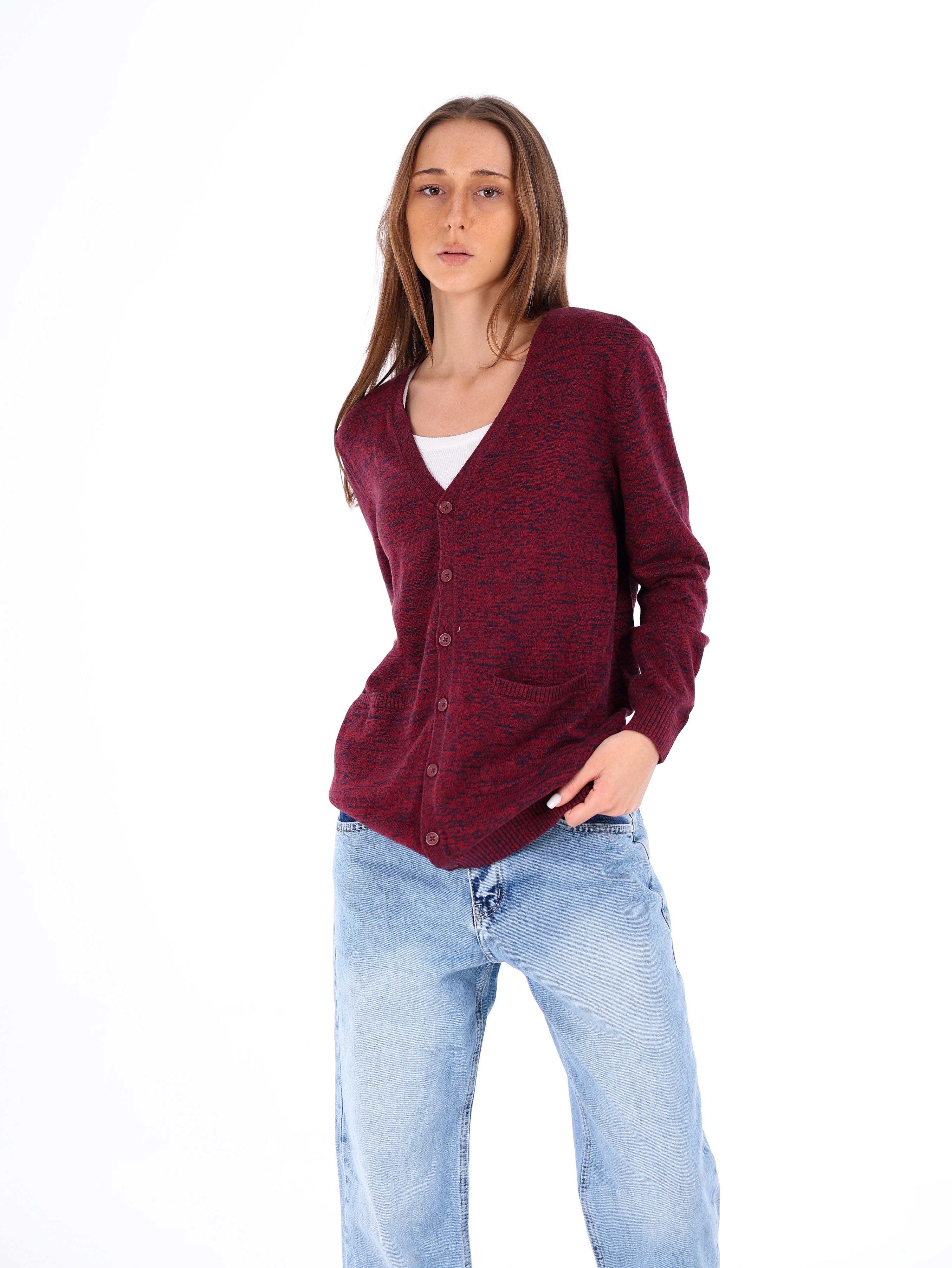 Two-Tone Knit Cardigan