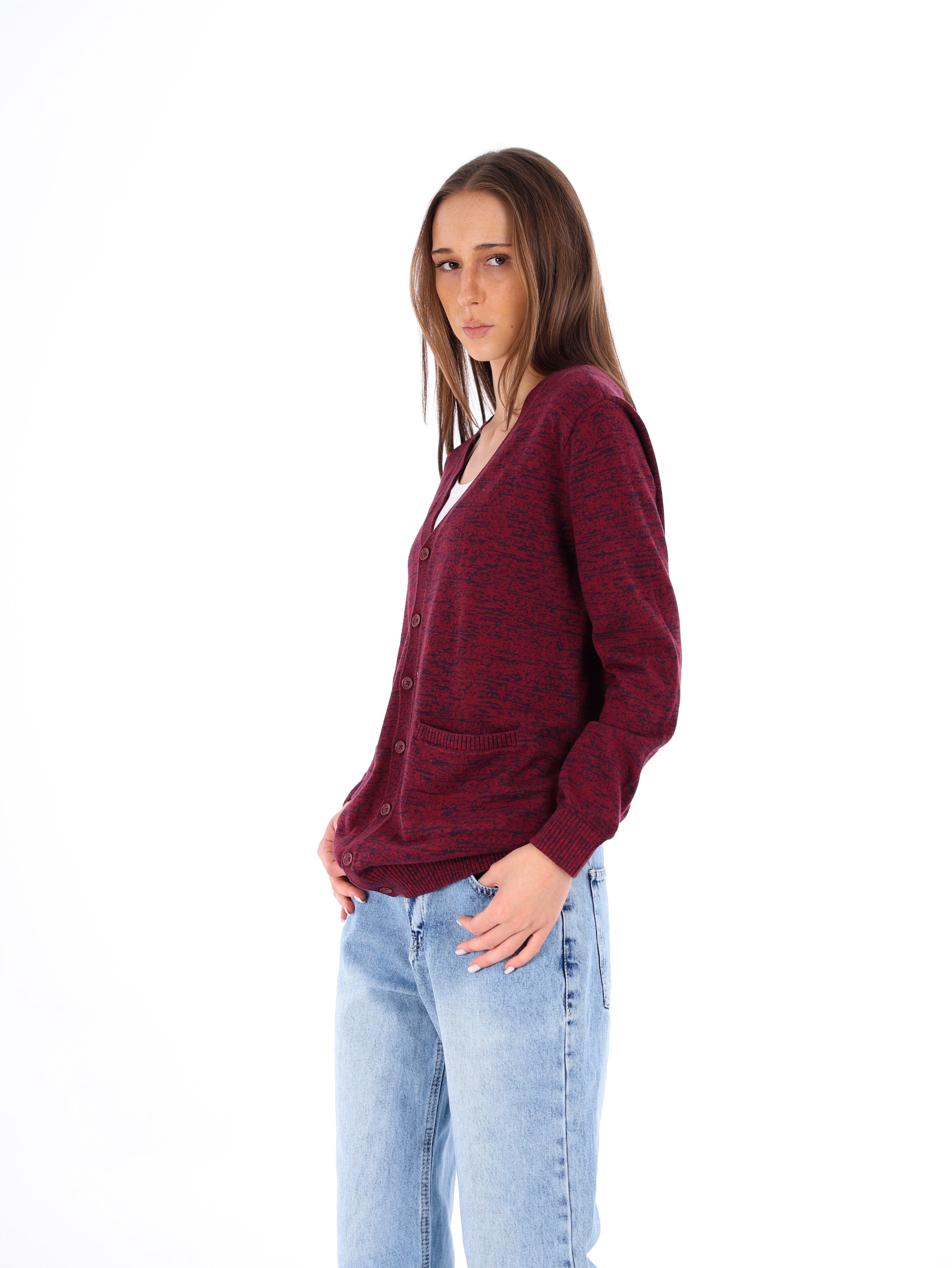 Two-Tone Knit Cardigan