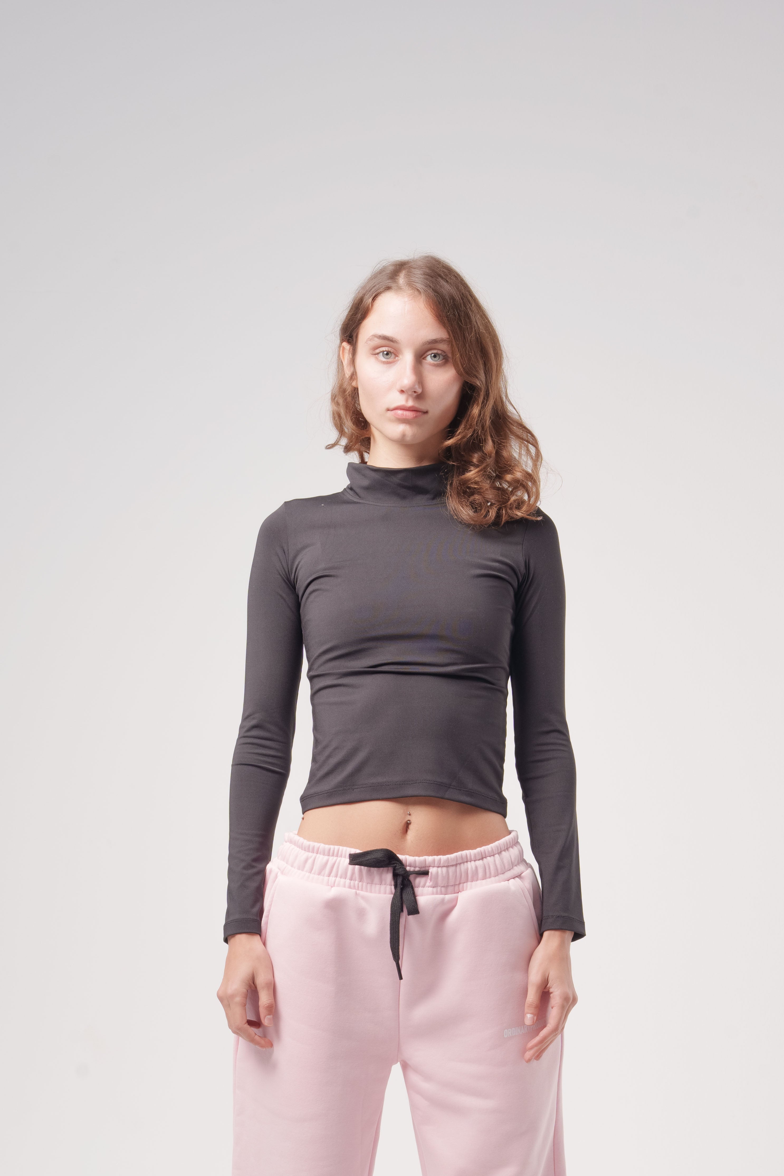 High-Neck Long-Sleeve Fitted Top