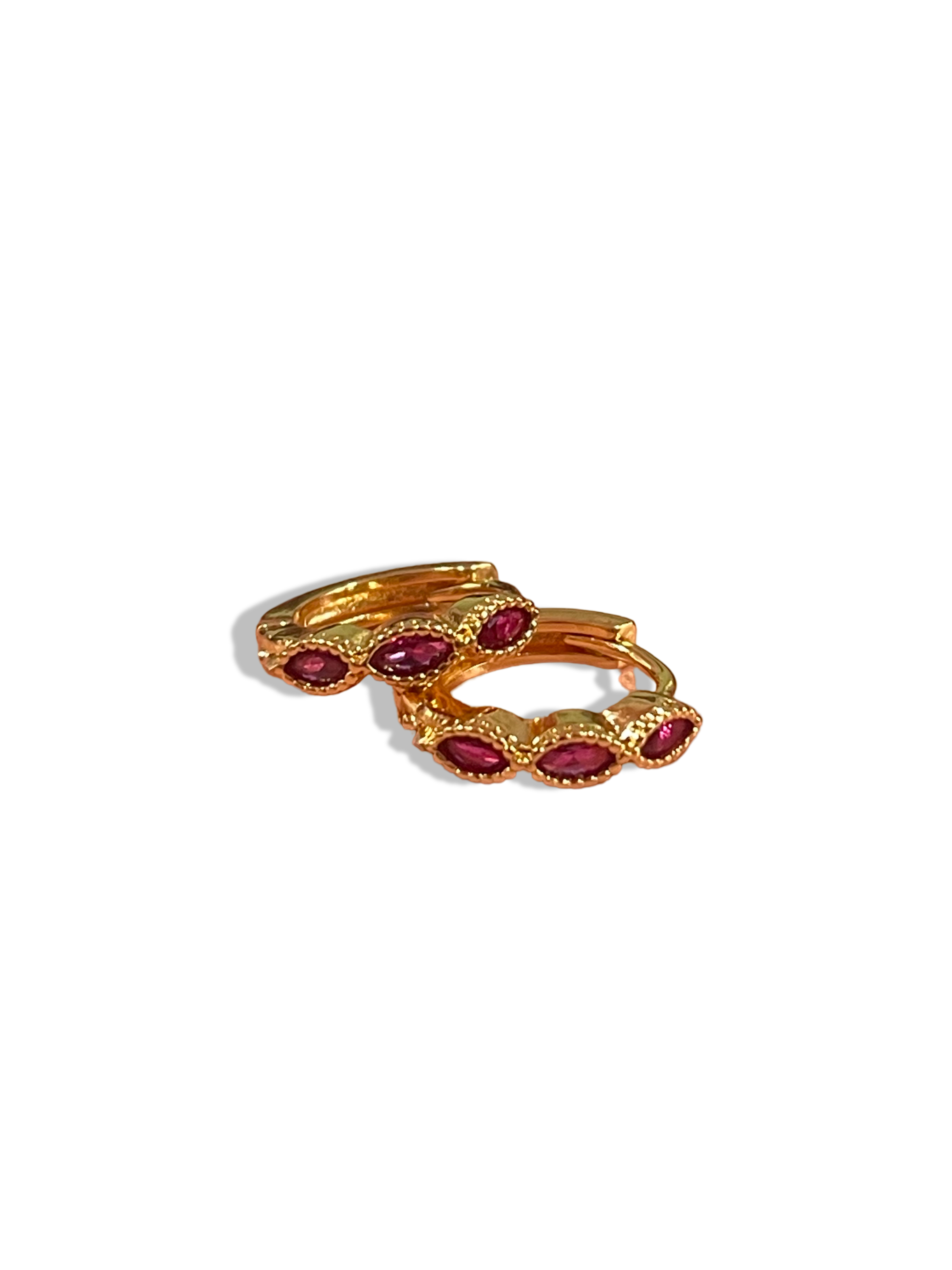 Dainty Stones Hoops - Gold Plated