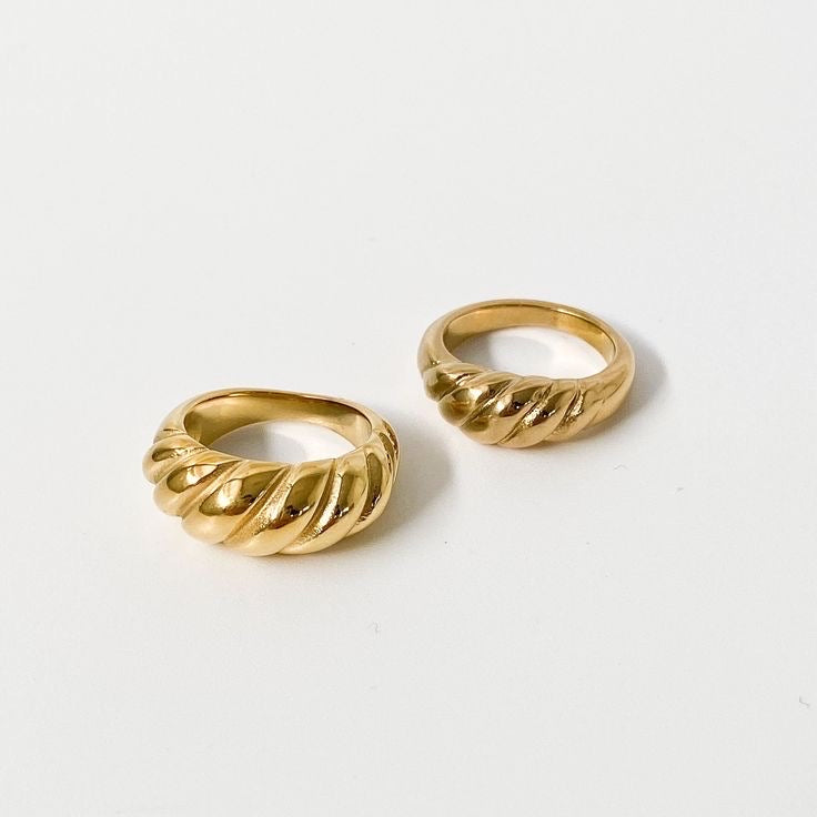 Twisted Croissant Ring - Stainless Steel